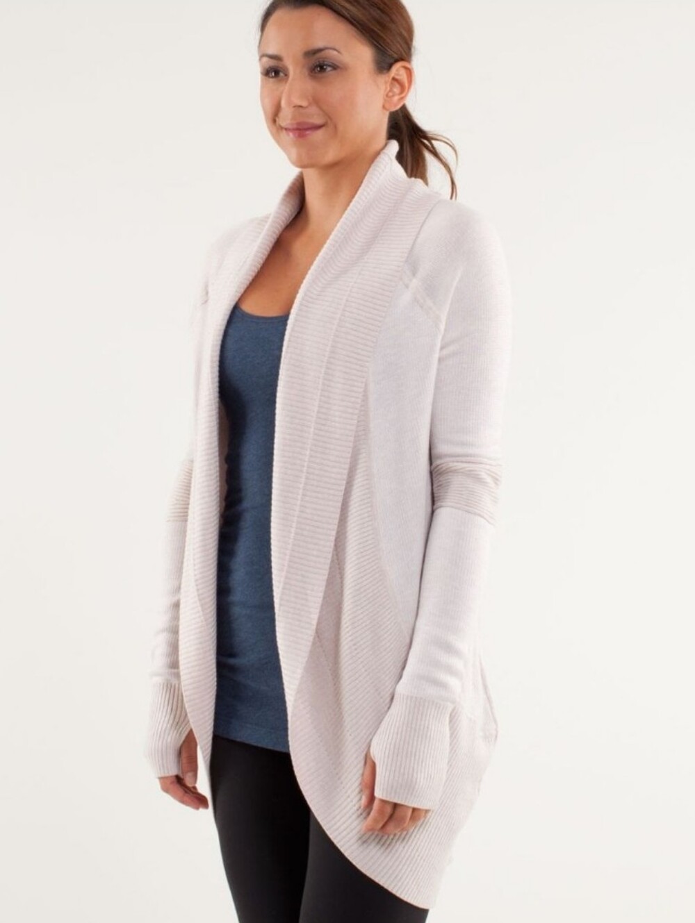 Lululemon Transformation Open-Front Light Pink Shawl Collar Sweater Wrap